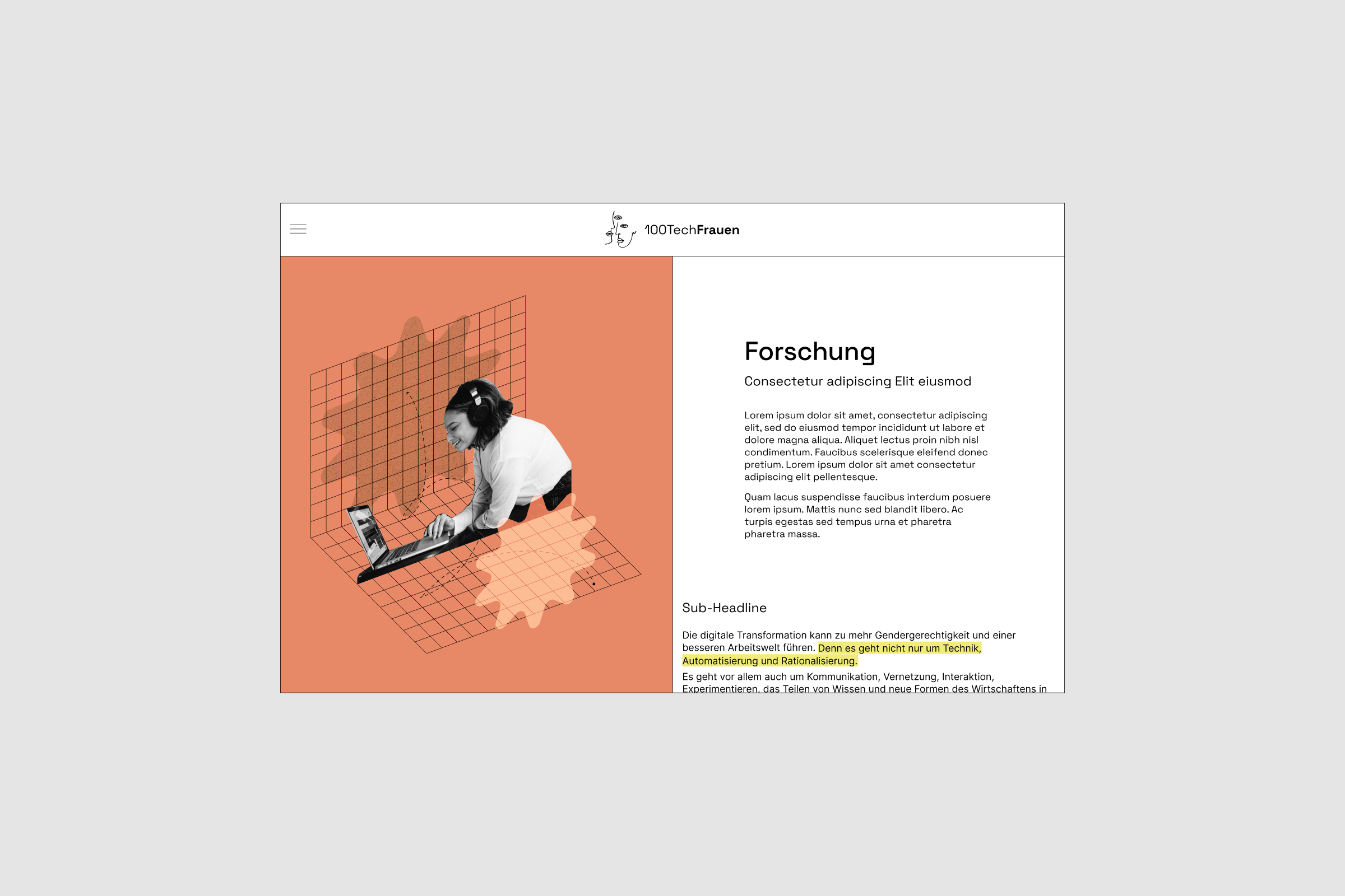 Blog page on desktop