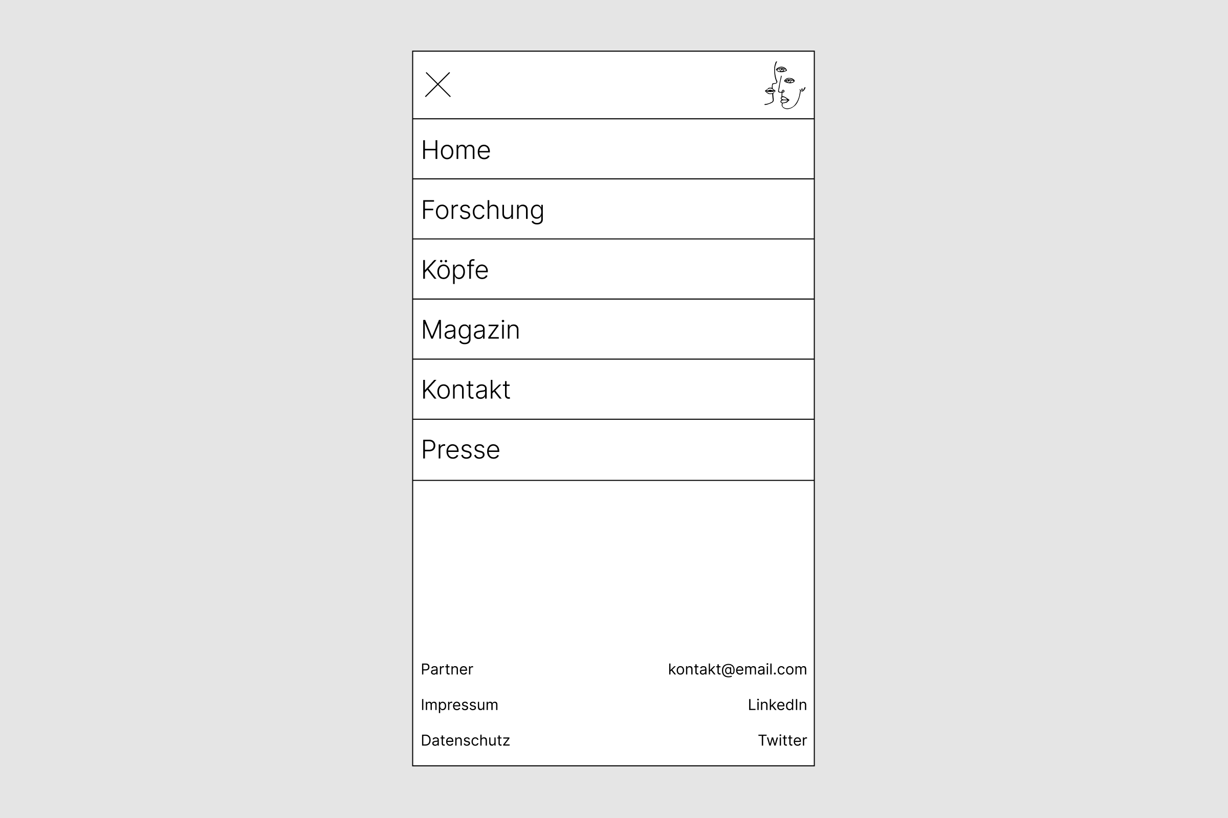 Menu on mobile