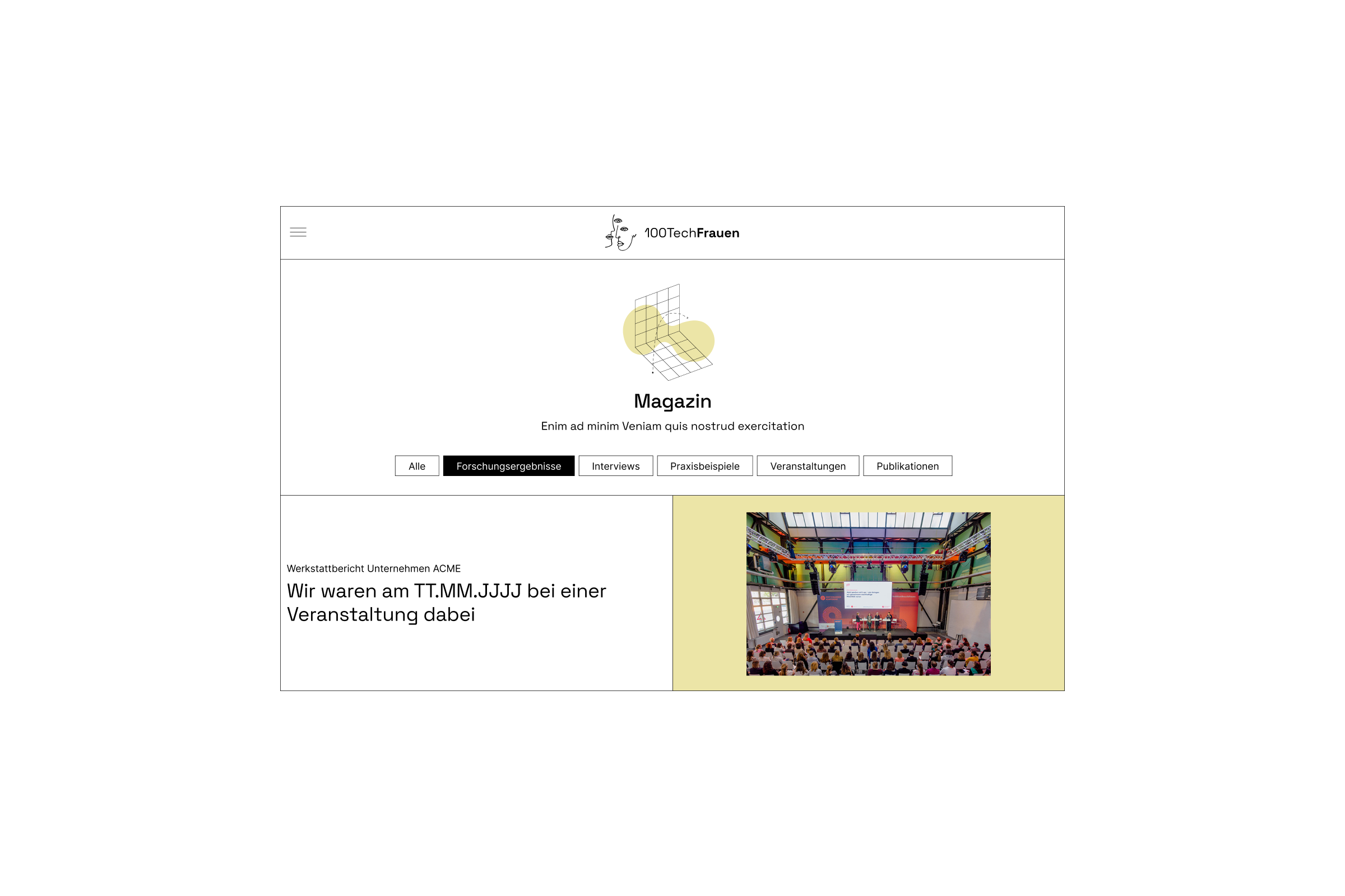 Magazine page with filters