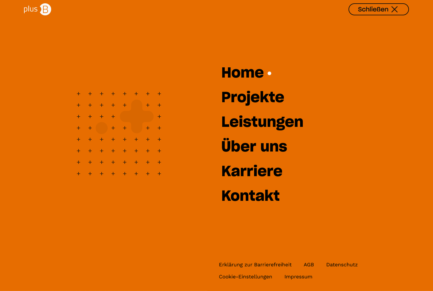 Main navigation on desktop