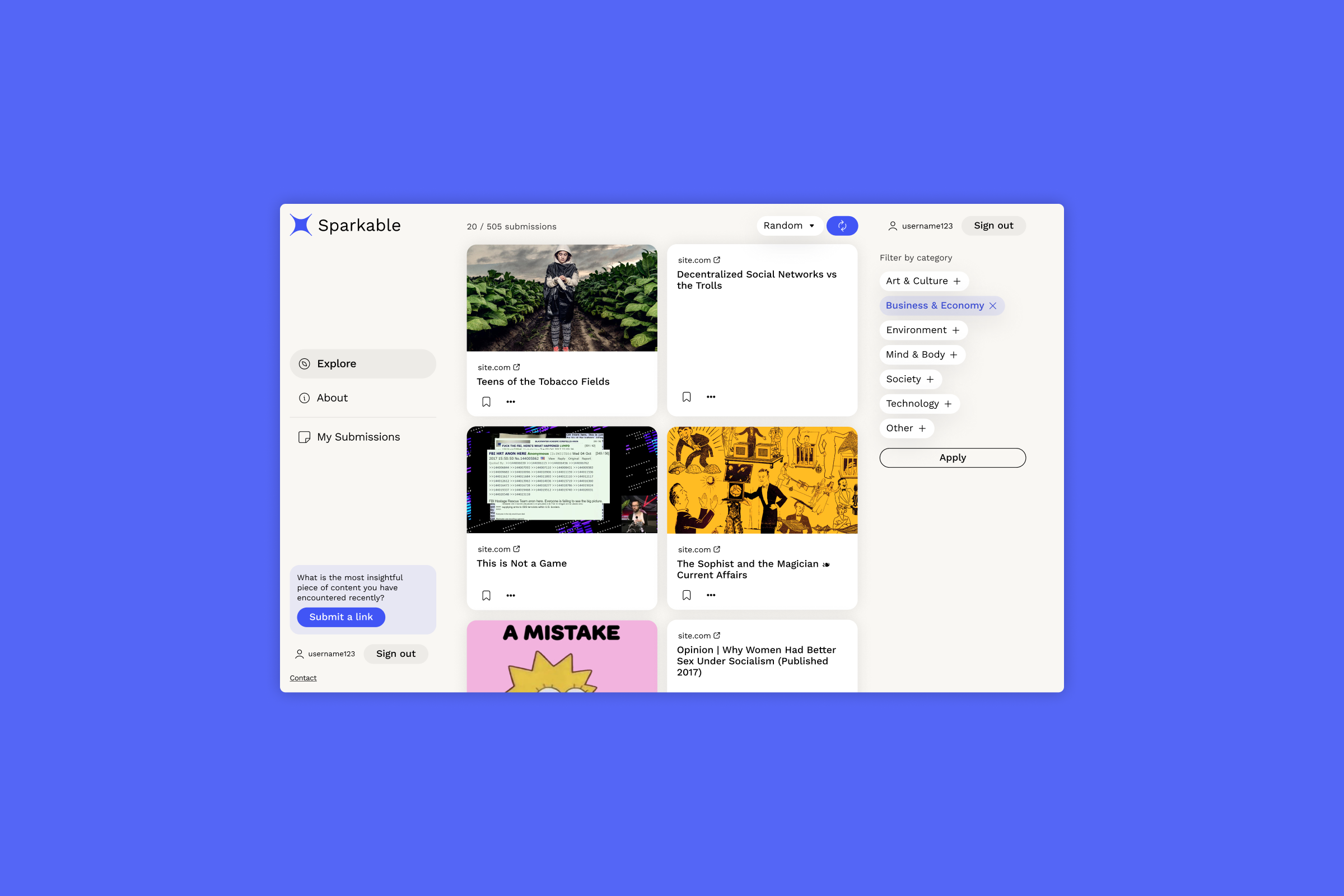 Explore mode on desktop